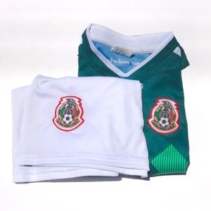 Kids Mexico Soccer Green White NEW Uniform | 6